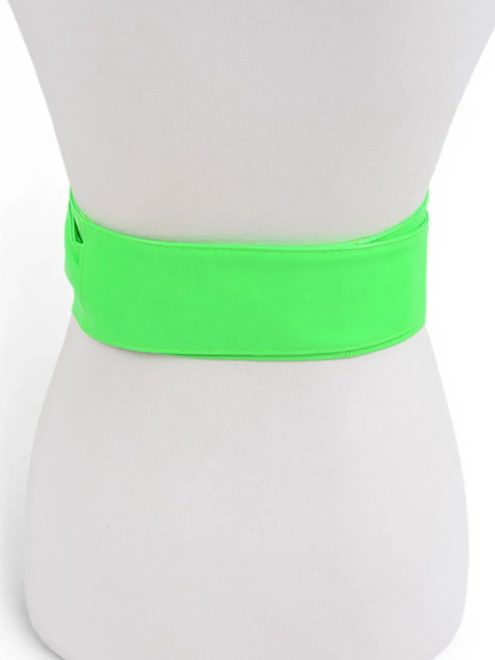 BNWT Brand New Neon Green Color Faux Leather Obi Belt Wrap Belt